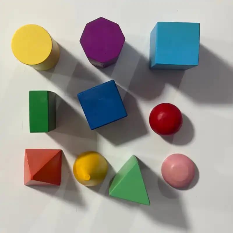 Sólidos Geométricos Montessori de Madera | Figuras 3D de Colores - Imagen 2