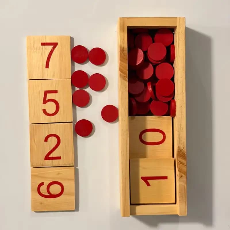 Números y Contadores Montessori de Madera - Imagen 1
