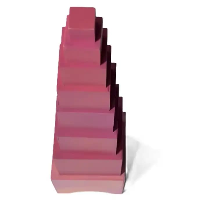 Torre Rosa Montessori de Madera (10 Cubos) - Imagen 1