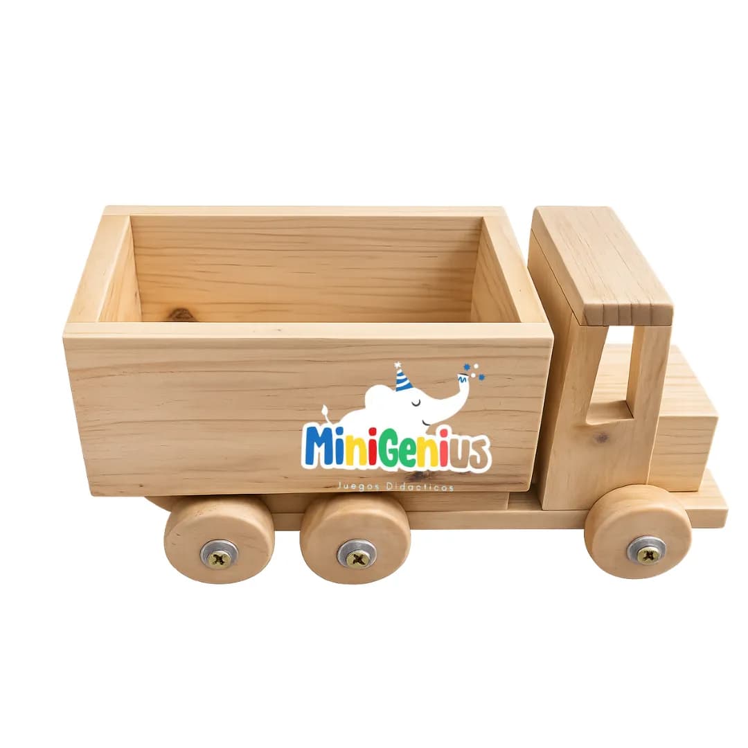 Camión de arrastre de Madera Didáctico - Imagen 1