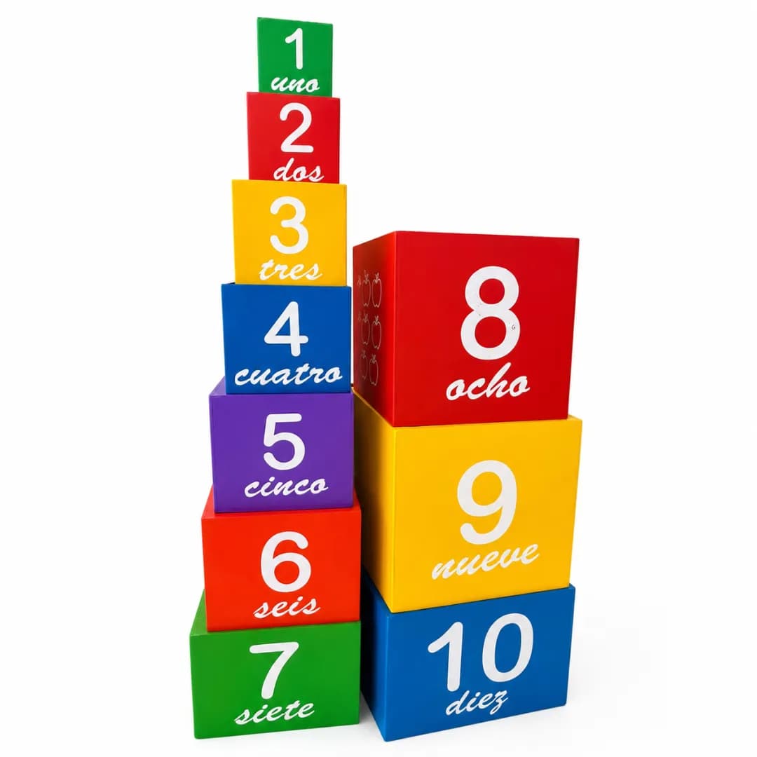 Cubos Apilables del 1 al 10 (Madera) - Imagen 1