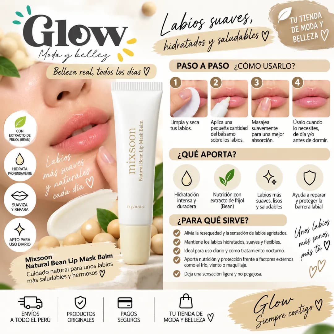 Mixsoon - Natural Bean Lip Mask Balm - Imagen 2