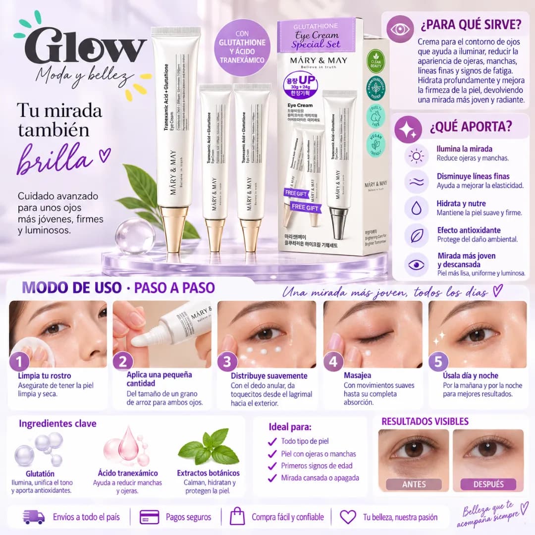 Mary&May - Glutathione Eye Cream Special Set - Imagen 3
