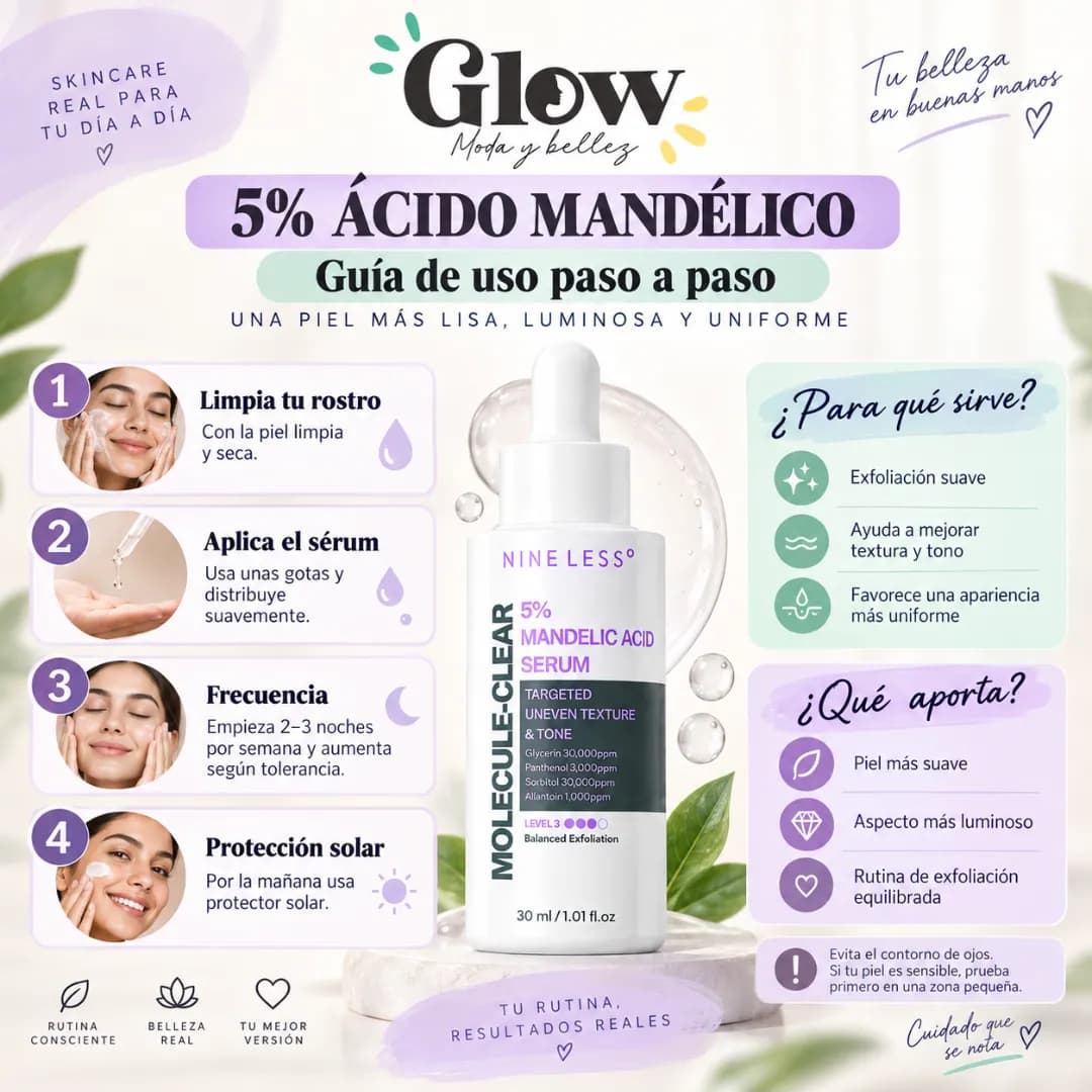 Nineless - Molecule-Clear 5% Mandelic Acid Serum - Imagen 2