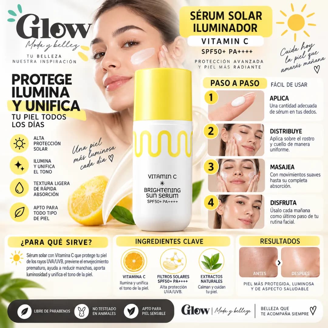 Commonlabs - Vitamin C Brightening Sun Serum SPF50 - Imagen 2
