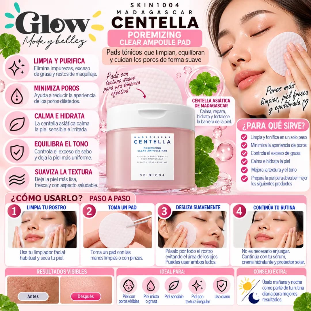 Skin1004 - Madagascar Centella Poremizing Clear Ampoule Pad - Imagen 2