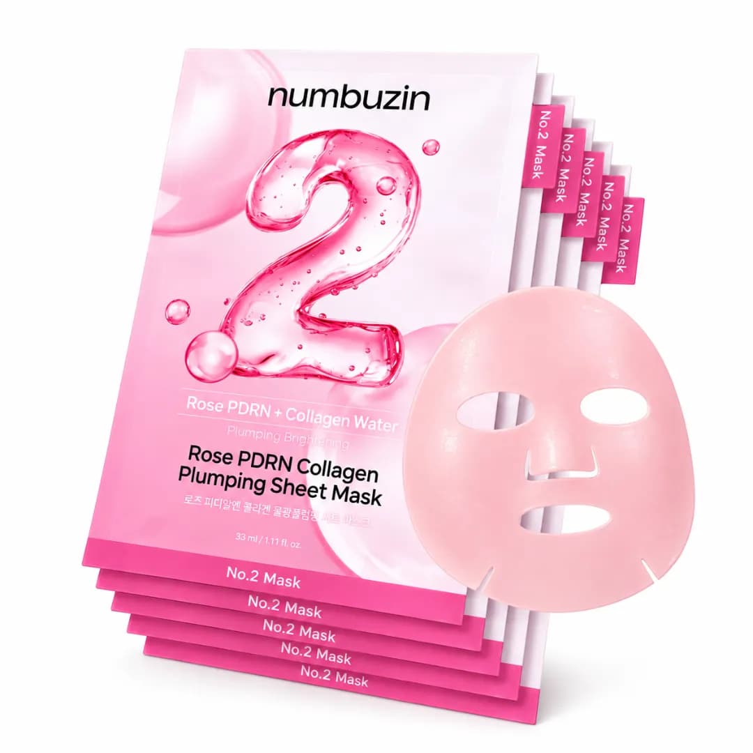 Numbuzin - No.2 Rose PDRN Collagen Plumping Sheet Mask 5pcs Set - Imagen 1