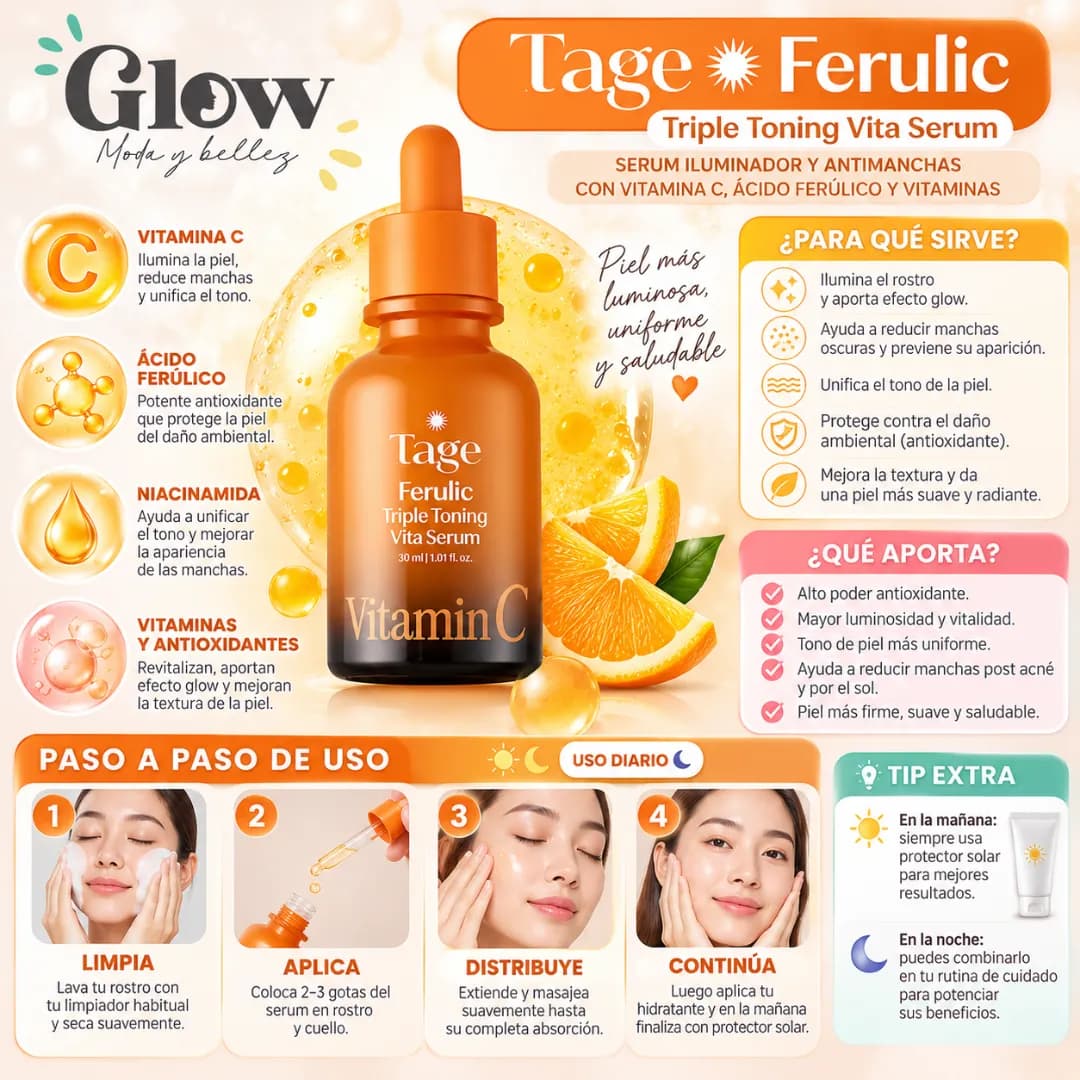 Tage - Ferulic Triple Toning Vita Serum - Imagen 2
