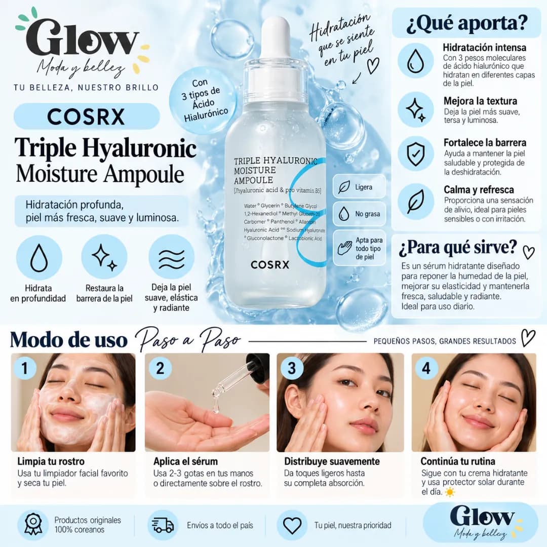 Cosrx - Triple Hyaluronic Moisture Ampoule - Imagen 2