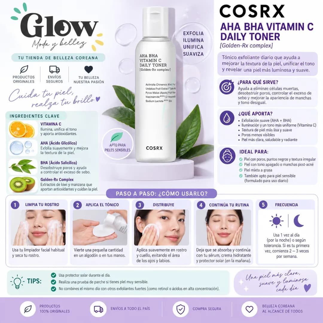 Cosrx - Refresh AHA BHA Vitamin C Daily Toner - Imagen 2