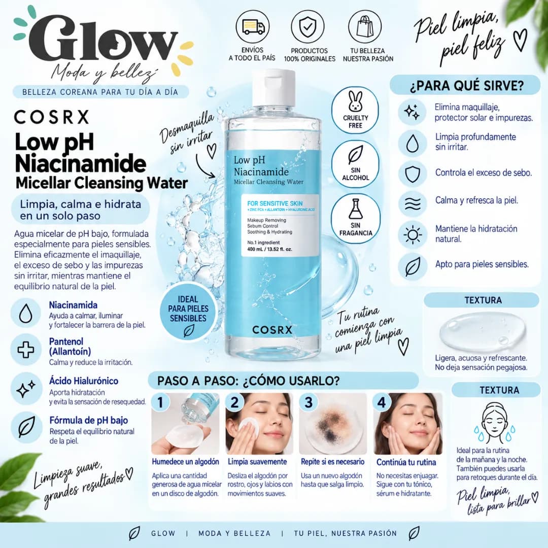 Cosrx - Low pH Niacinamide Micellar Cleansing Water - Imagen 2
