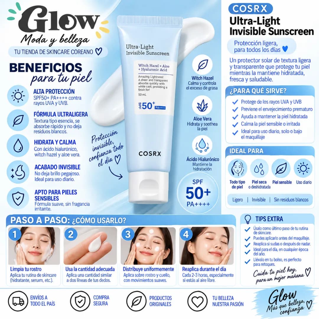 Cosrx - Ultra Light Invisible Sunscreen - Imagen 2
