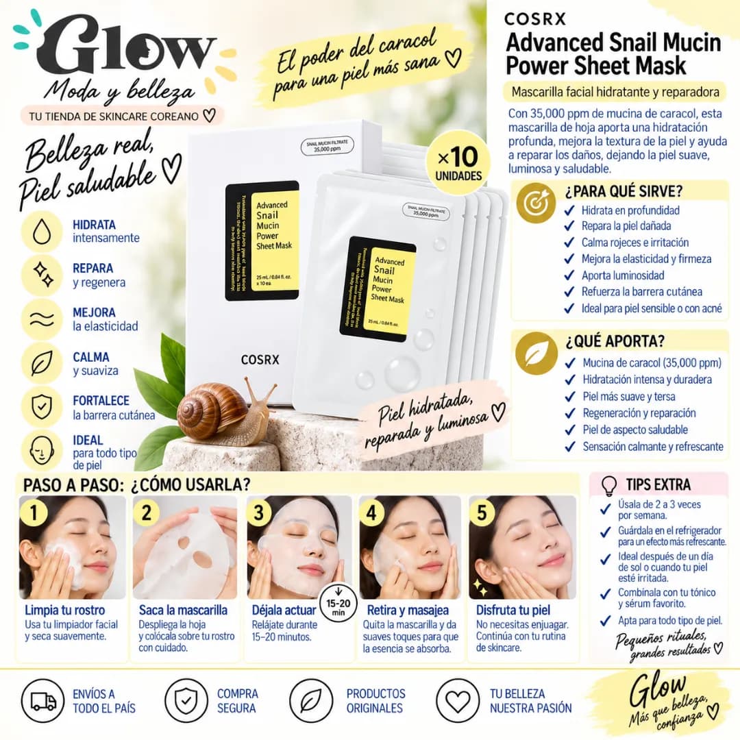 Cosrx - Advanced Snail Mucin Power Sheet Mask - Imagen 2