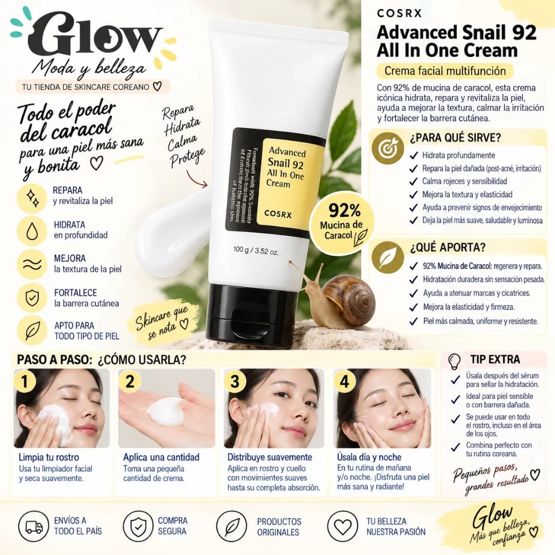 Cosrx - Advanced Snail 92 All In One Cream Tube - Imagen 2