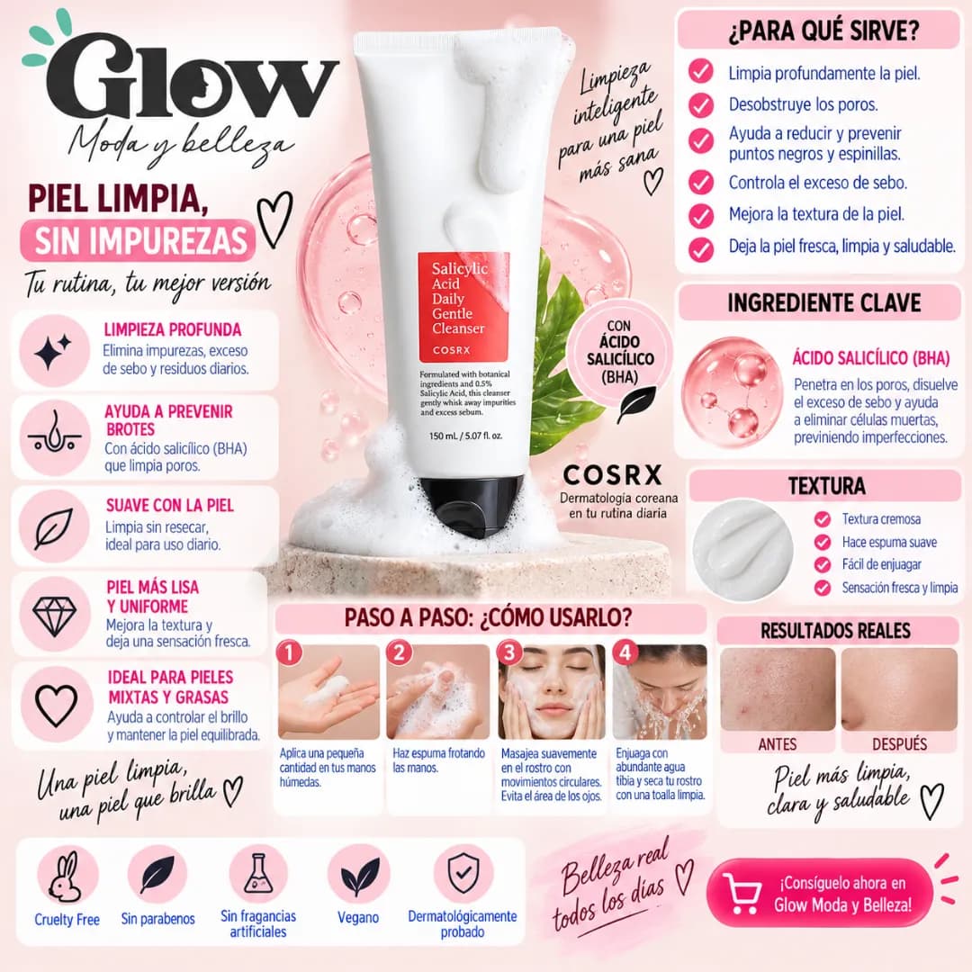 Cosrx - Salicylic Acid Daily Gentle Cleanser - Imagen 2