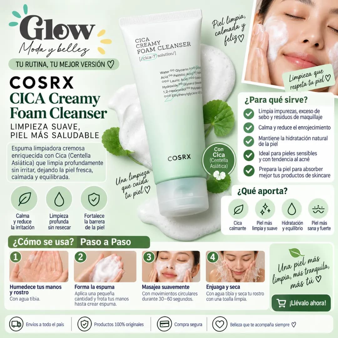 Cosrx - Pure Fit Cica Creamy Foam Cleanser - Imagen 2