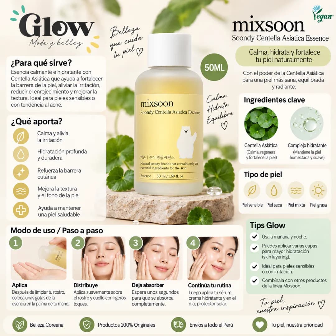 Mixsoon - Soondy Centella Asiatica Essence -50ML - Imagen 2
