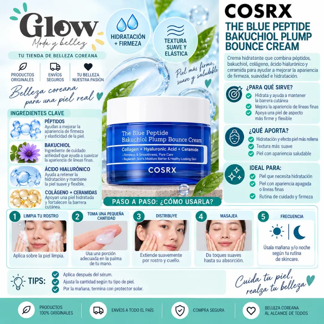 Cosrx - The Blue Peptide Bakuchiol Plump Bounce Cream - Imagen 2