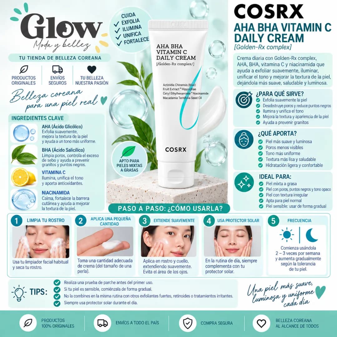 Cosrx - Refresh AHA BHA Vitamin C Daily Cream - Imagen 2