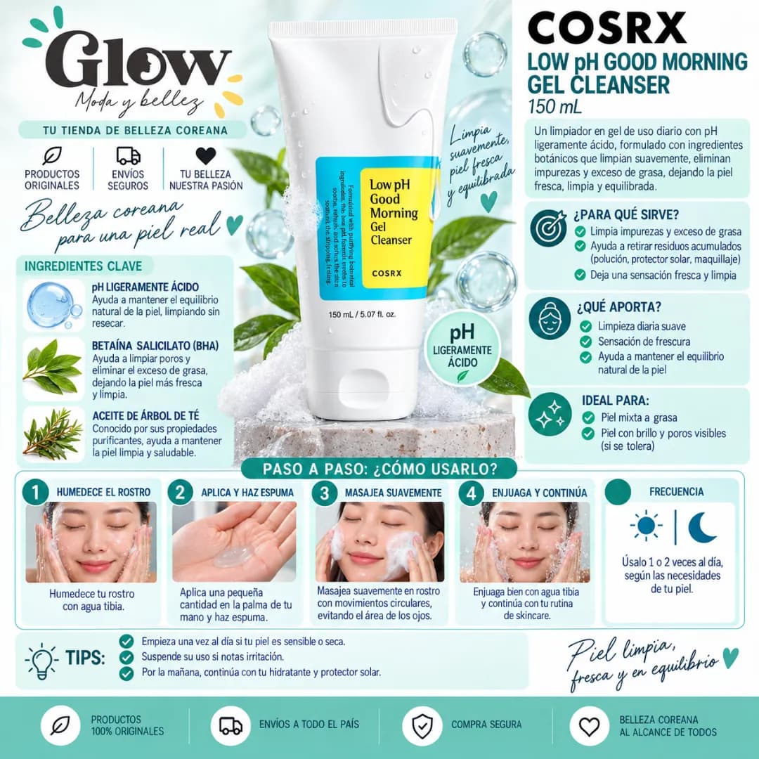 Cosrx - Low pH Good Morning Gel Cleanser - Imagen 2