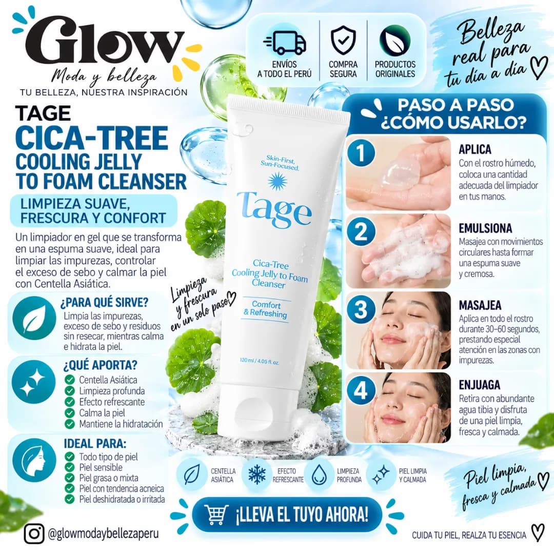 Tage - Cica - Tree Cooling Jelly to Foam Cleanser - Imagen 2