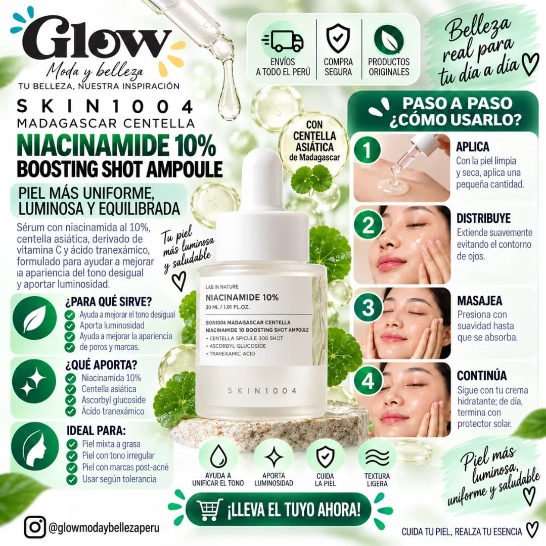 Skin1004 - Madagascar Centella Niacinamide 10 Boosting Shot Ampoule - Imagen 2