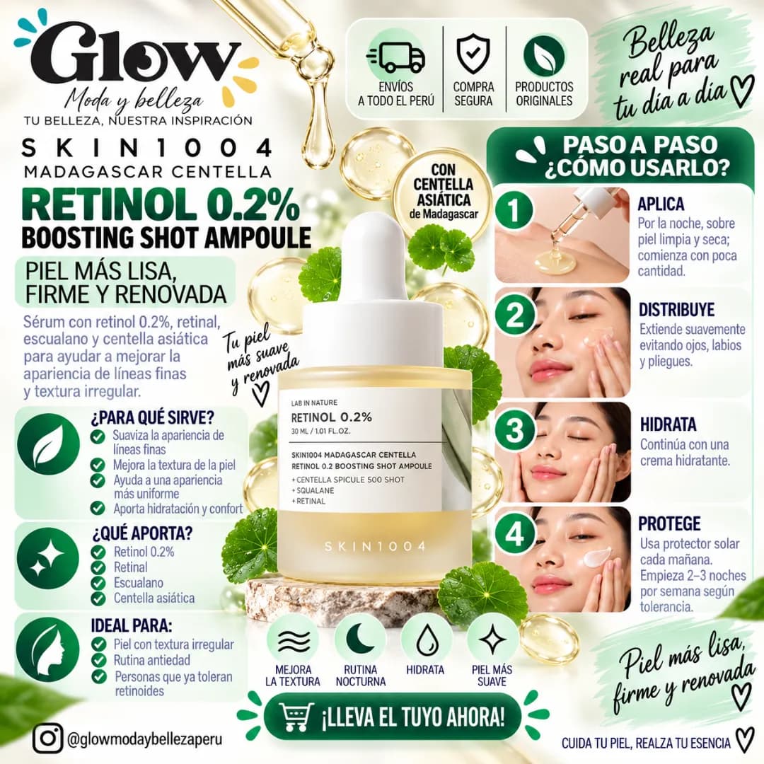 Skin1004 - Ampolla Lab in Nature Madagascar Centella Retinol 0.2 Boosting Shot Ampoule - Imagen 2