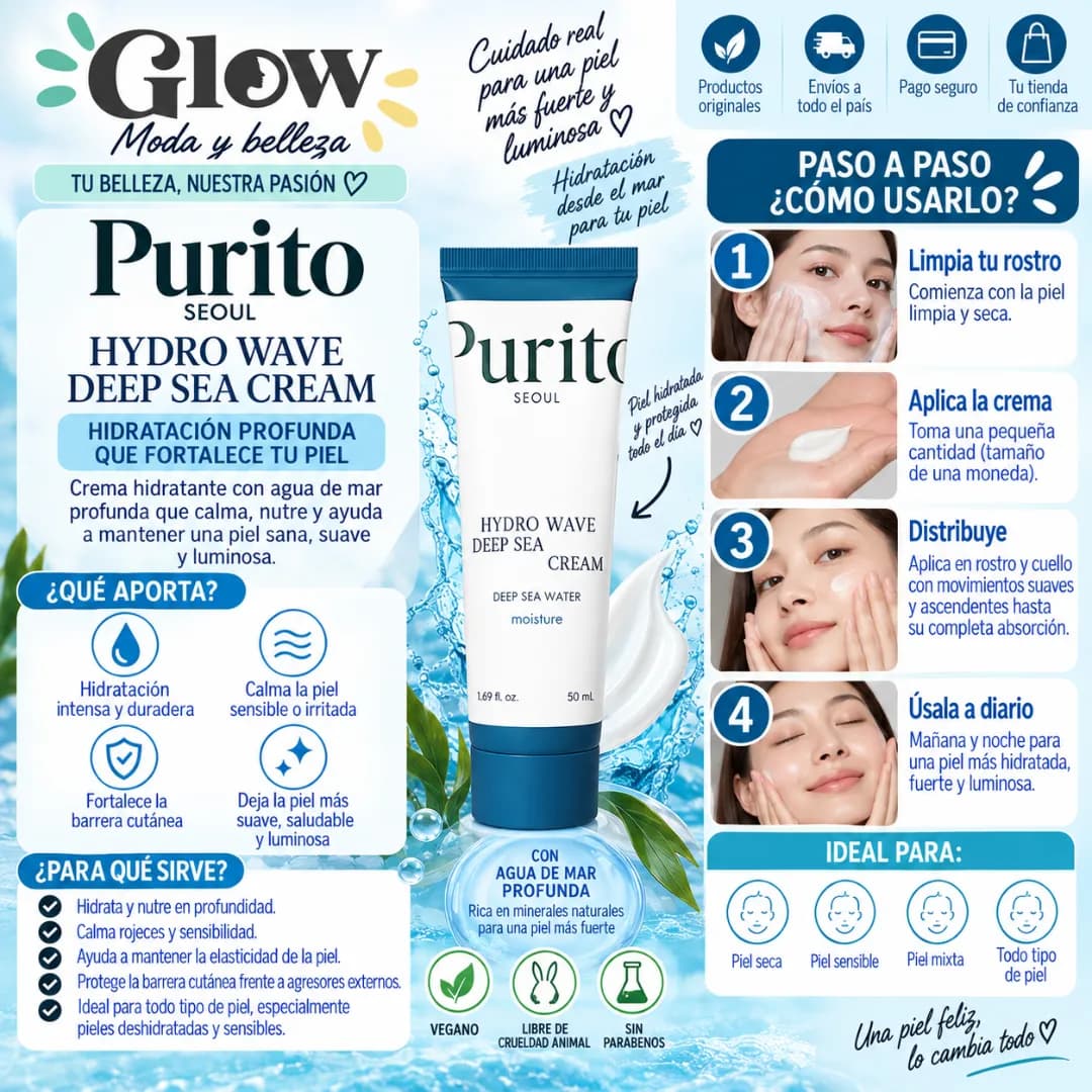 Purito SEOUL - Hydro Wave Deep Sea Cream-50ML - Imagen 2