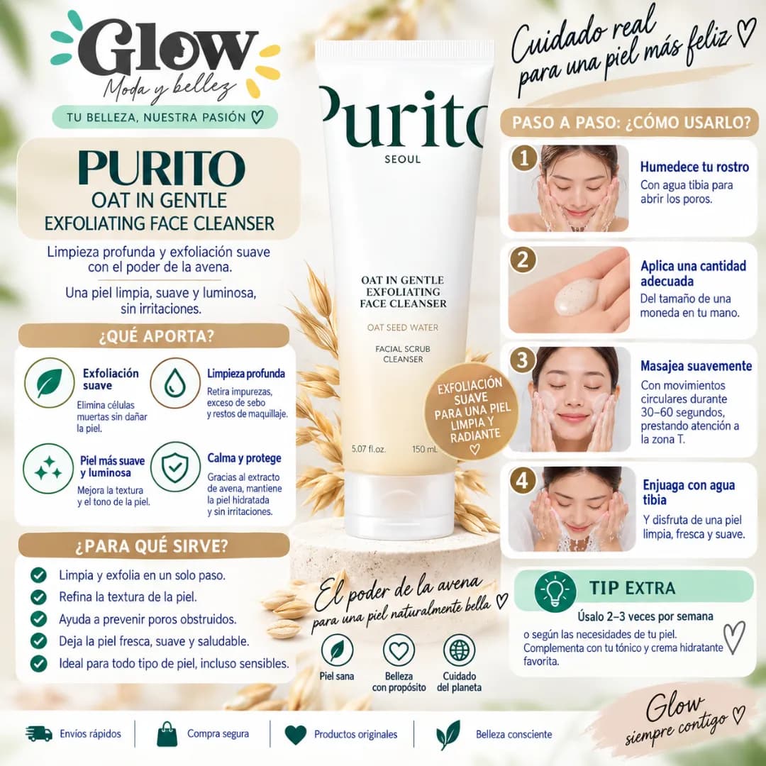 Purito SEOUL - Oat In Gentle Exfoliating Face Cleanser - Imagen 2