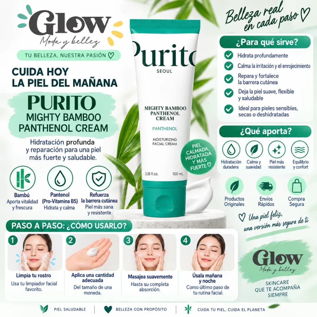 Purito SEOUL - Mighty Bamboo Panthenol Cream - Imagen 2