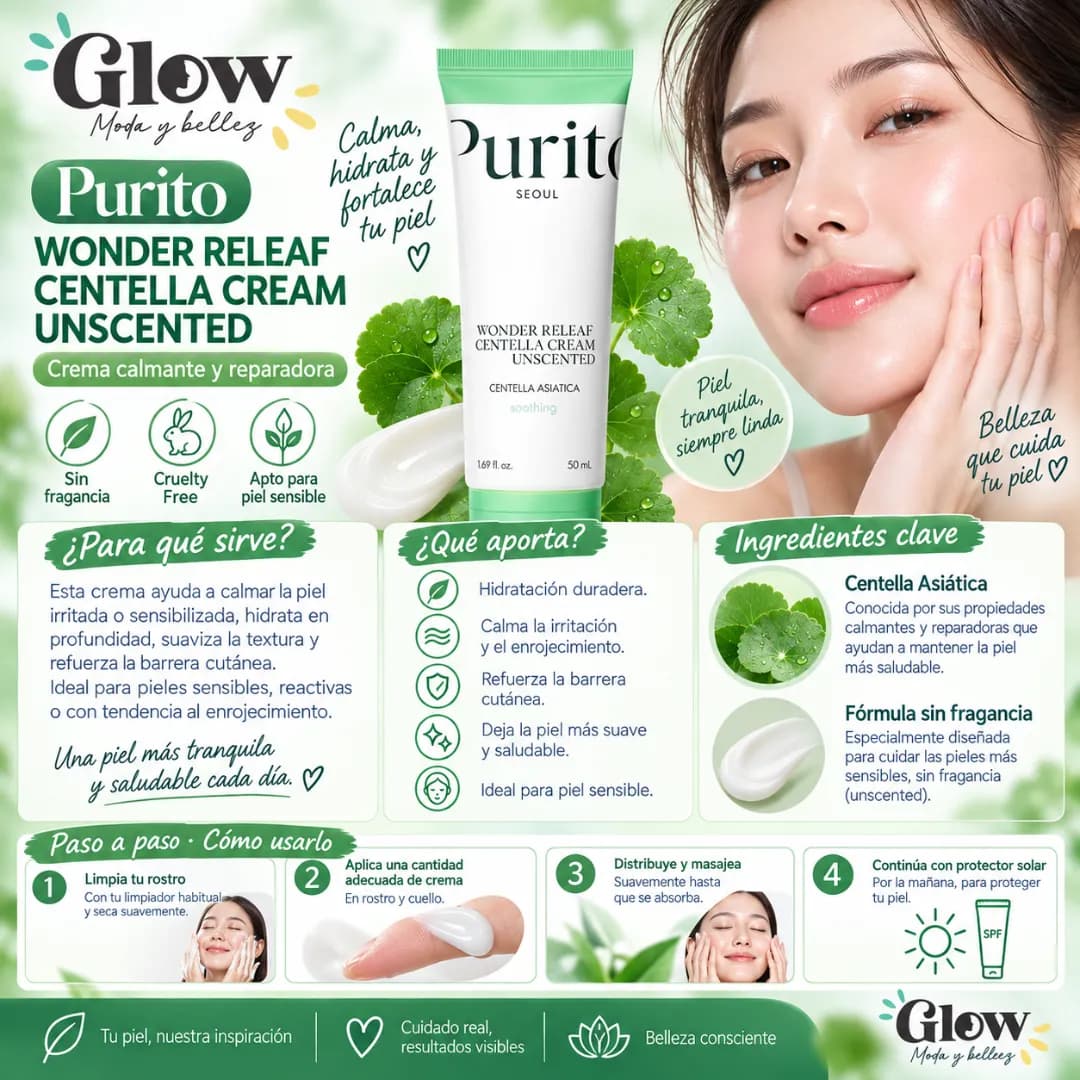 Purito SEOUL - Wonder Releaf Centella Cream Unscented - Imagen 2