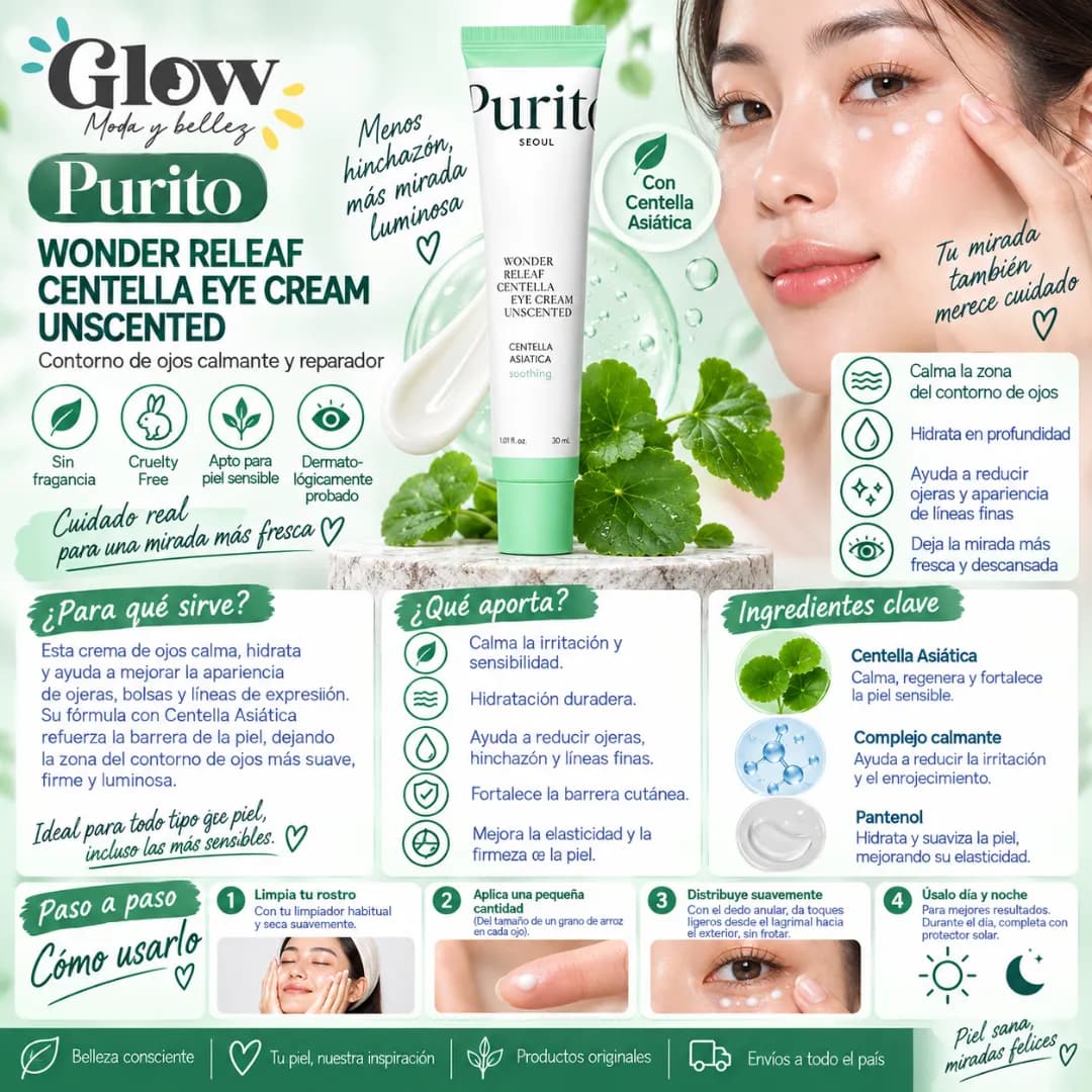 Purito SEOUL - Wonder Releaf Centella Eye Cream Unscented - Imagen 2